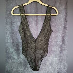Victoria's Secret Black Lace G-String Bodysuit